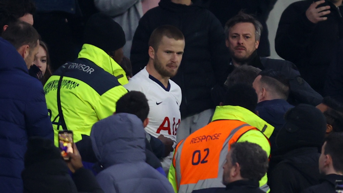 Eric Dier clashes with Tottenham fan in stands after FA Cup defeat