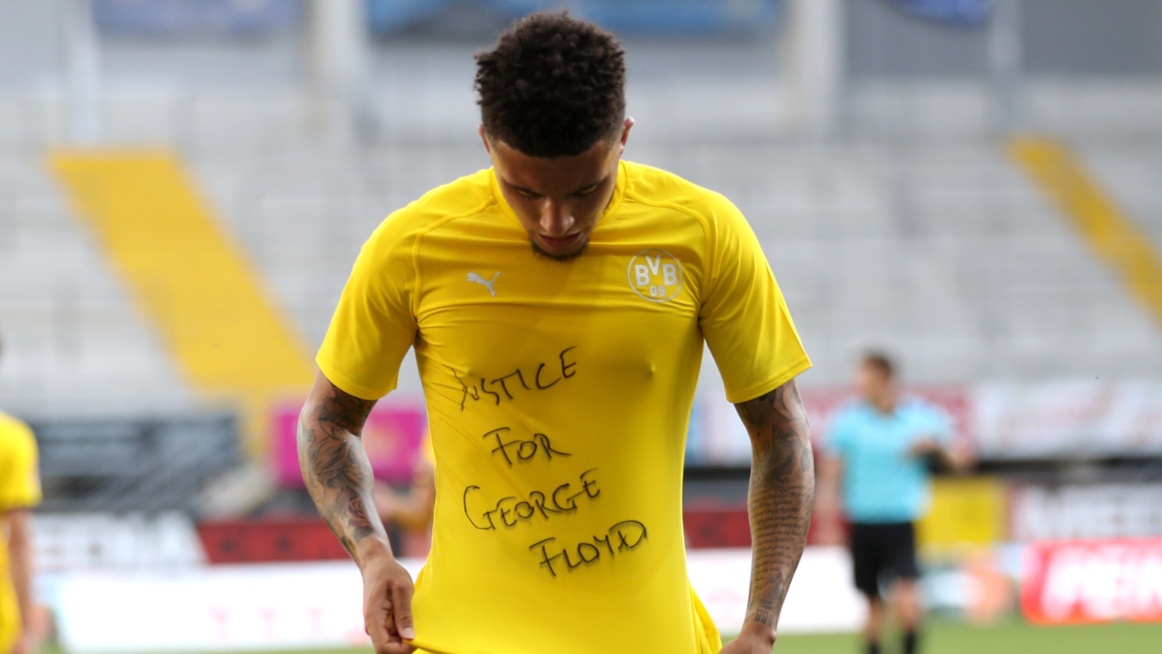 Paderborn 1-6 Dortmund: Sancho scores hat-trick and pays tribute to George Floyd